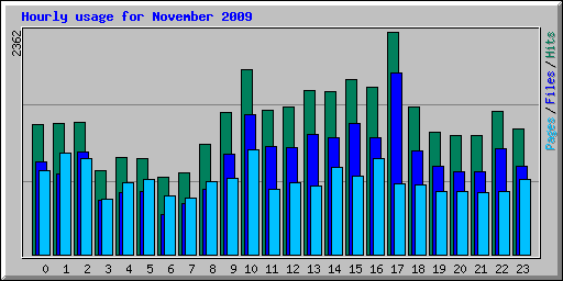 Hourly usage for November 2009