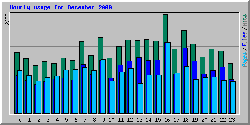Hourly usage for December 2009